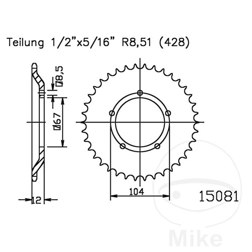 Rear sprocket for sachs - for, x-road